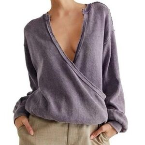 Free People Lavender Wrap Cardigan